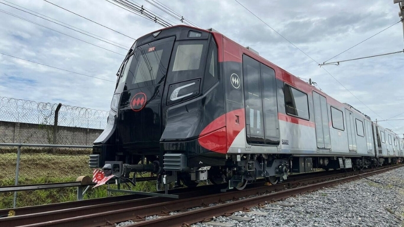 Modern commuter train on track during Munich remote driving trial